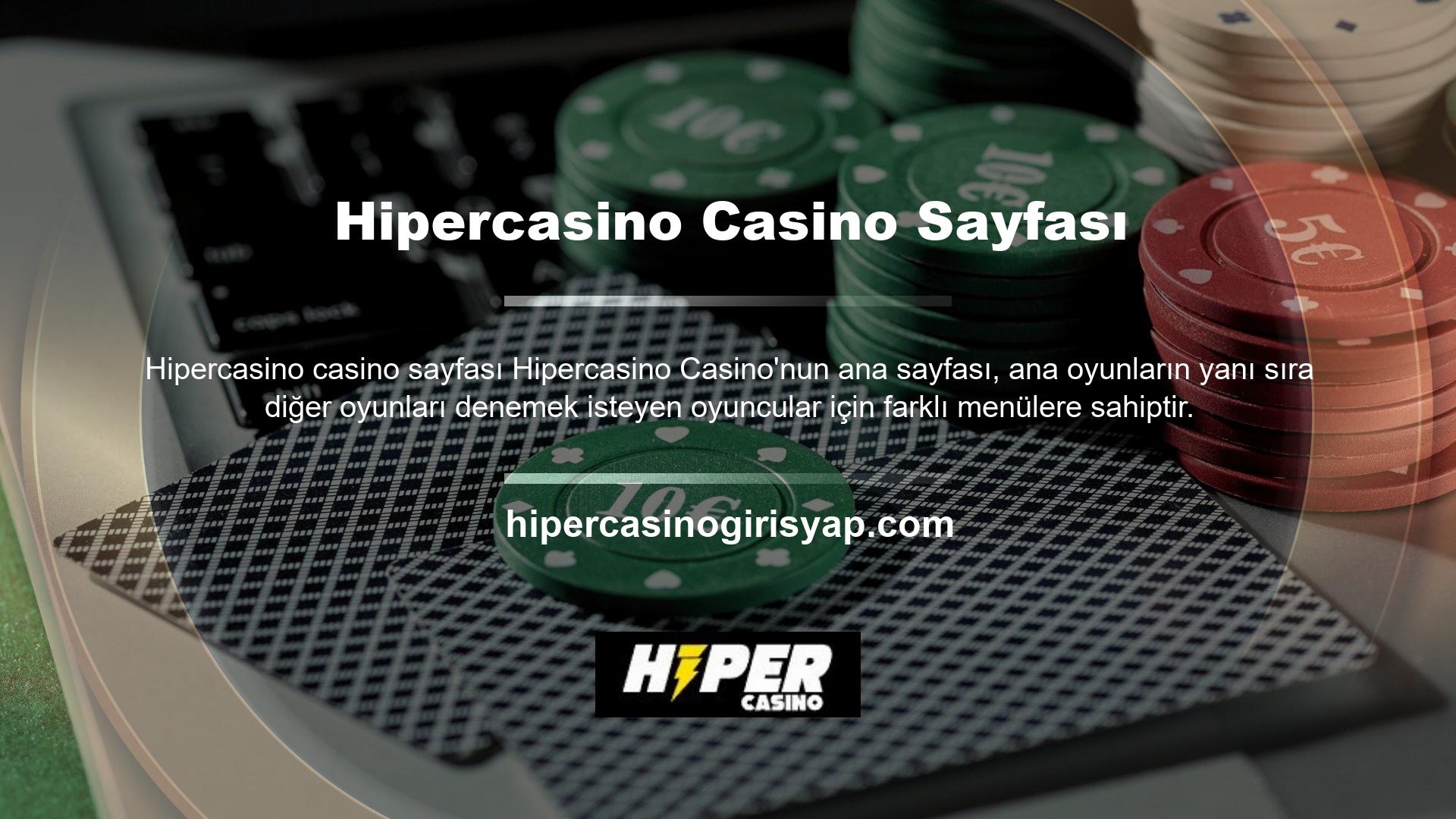 Olası casino kart oyunları Hipercasino bir parçasıdır